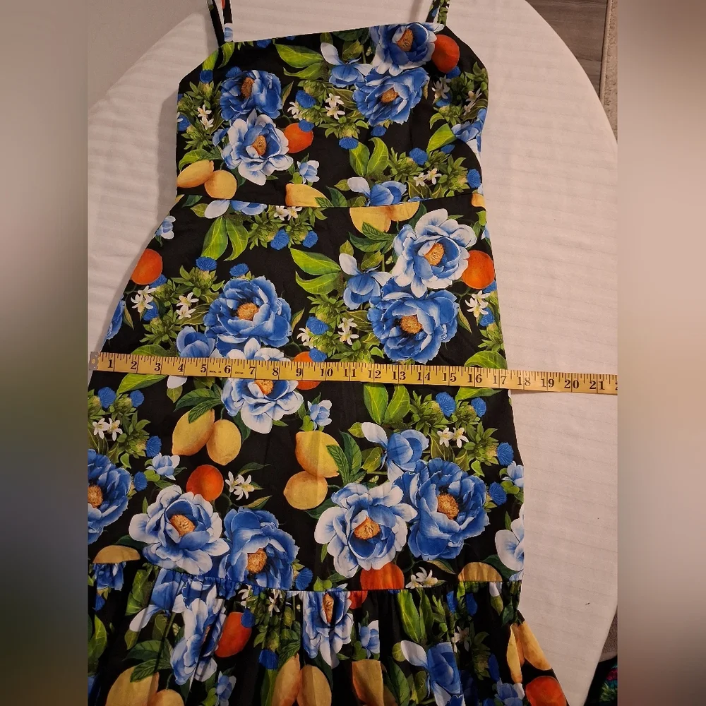 Borgo De Nor Floral And Lemon Maxi Dress UK Size 14 US Size 10 - Picture 11 of 15